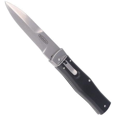 Mikov Predator Knife Black ABS, Stonewashed N690 (241-BH-1/STN/KLIP)