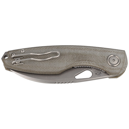 Nóż składany FOX Chilin OD Green Canvas Micarta, Stonewashed M398 by Jesper Voxnæs (FX-530 MOD)