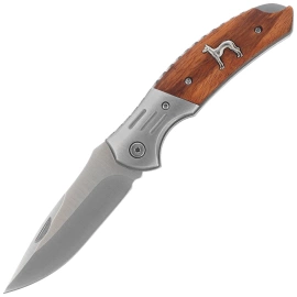 Nóż składany Albainox Hunting Zebra Wood, Satin 3Cr13Mov (25091)
