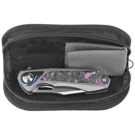 Remette RT-Saker Falcon Knife Gray Titanium/Carbon Fiber, Manual Fine Grinding Satin S45VN (ASTP-3)