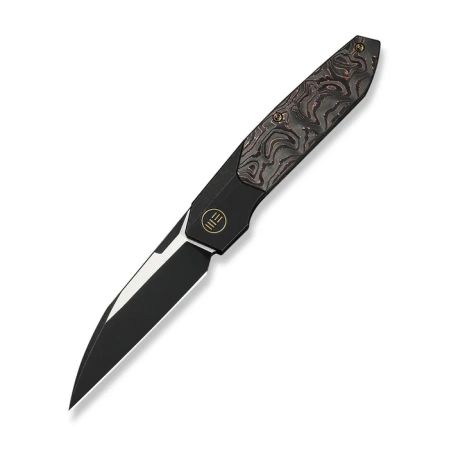 Nóż składany WeKnife Brr15 Black Titanium/Copper Foil Carbon Fiber, Black Stonewashed/Satin M390 by Rafal Brzeski (WE24007-1)