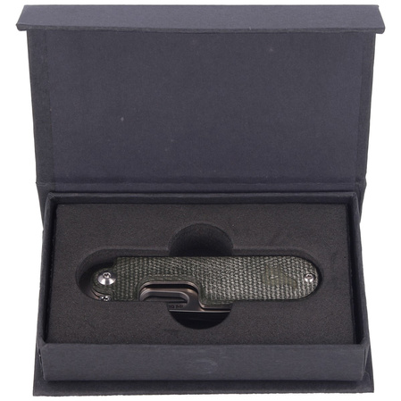 BlackFox Bean Gen2 Green Micarta, Satin by Panchenko (BF-719 MI)