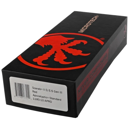 Microtech Scarab II Gen III D/E-S OTF Knife Red Aluminum, Apocalyptic M390MK by Tony Marfione (1180-10APRD)