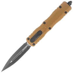 Nóż automatyczny OTF Microtech Dirac Delta D/E Tan Aluminium, Black M390 by Tony Marfione (227-1TA)