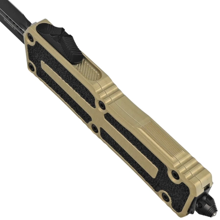 Microtech Scarab II Gen III D/E-S OTF Knife Sand Aluminum, Black M390MK by Tony Marfione (1180-1SN)