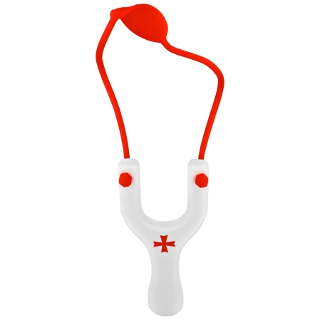 Tole 10 Imperial Templar Cross Slingshot White Wood, Red Band (49026)