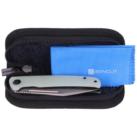 Sencut Knife Brazoria Natural G10, Silver Bead Blasted D2 (SA12B)