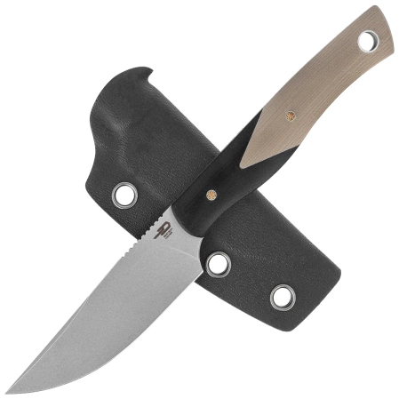 Bestech Heidi Blacksmith #1 Knife Black / Beige G10, Satin D2 by Heidi (BFK01B)