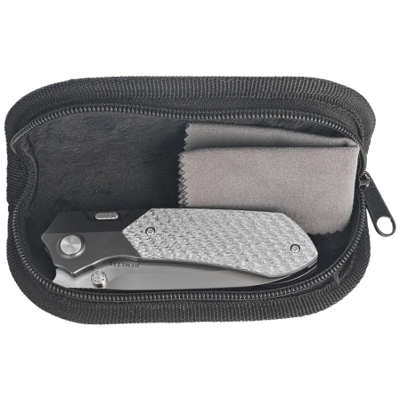 Nóż składany Remette RT-Meteor Black Titanium/Gray Carbon Fiber, Pearlescent M390 (RTPT-B)