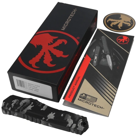 Microtech Cypher II D/E OTF Knife Pixel Camo Aluminum, Pixel Camo F/S M390MK by Deryk Munroe and Tony Marfione (1242-3PXC)