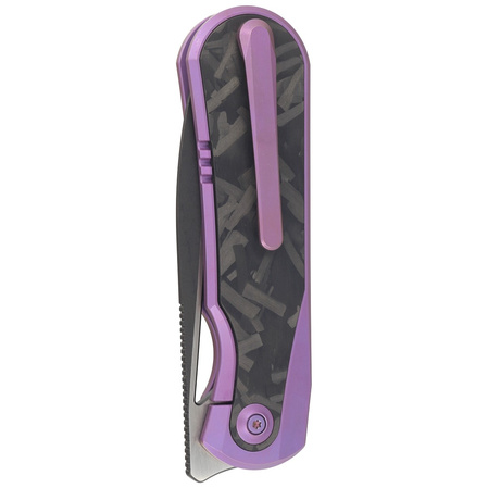 Nóż składany WE Knife Baloo Purple Titanium / Shredded Carbon Fiber, Black Stonewashed CPM 20CV by Ostap Hel (WE21033-3)