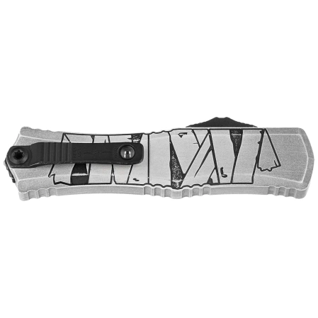 Microtech Hera II Mini D/E Signature Halloween Mummy Wrap Aluminum, Satin M390MK OTF Knife by Tony and Sean Marfione (1702M-1HWMYS)