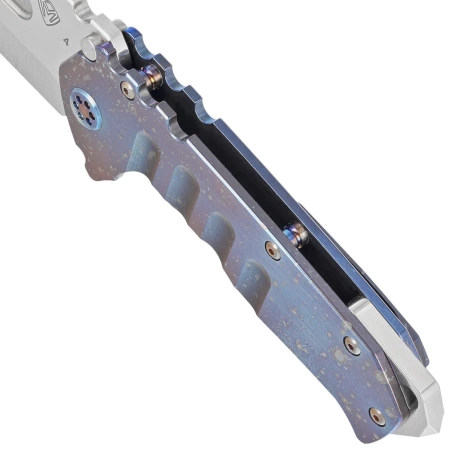 Medford Praetorian T Tanto Flamed ''Galaxy'' Titanium, Bronze HW, Brsh/''Galaxy'' Clip, Satin S45VN by Greg Medford (MK0124STT-03A2-T1CF-BN)