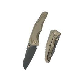 Kubey Steeltle Knife Bronze Titanium, Blackwashed M390 by Kot Knives (KB390D)