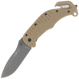 Nóż ratowniczy ESP RKK-01 Khaki PA66 Polyamide, Titanium Gray PVD AUS-8