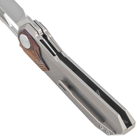 Remette RT-Peregrine Falcon Knife Gray/Thunder Lightning Titanium, Hand Fine Grinding Pearlescent M390 (RTT1-G)