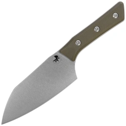 Microtech Santoku 6" Kitchen Knife OD Green G10, Stonewashed M390MK (3200-10OD)