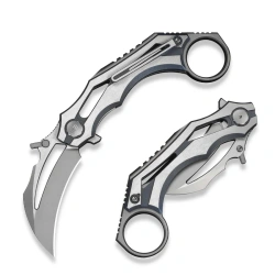 WeKnife Cryonix Knife Blue/Satin Titanium, Stonewashed/Satin M390 (WE24070-4)