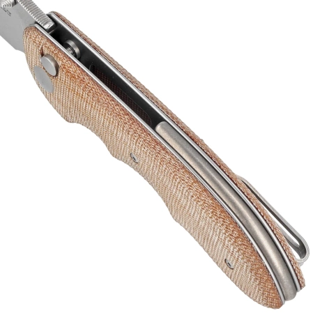 Viper Moon Natural Canvas Micarta, Stonewashed MagnaCut by Fabrizio Silvestrelli Knife (V6010CN)