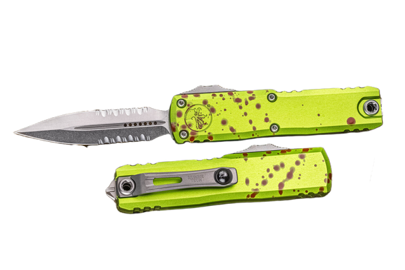 Nóż automatyczny OTF Microtech UTX-85 Gen IV D/E Zombie Aluminium, Stonewashed P/S M390MK by Tony Marfione (12324-11Z)