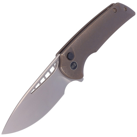 WE Knife Mini Malice Bronze Titanium, Silver Bead Blasted CPM 20CV by Ferrum Forge (WE054BL-4)