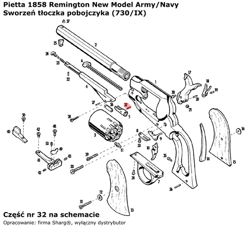 Pietta Plunger Pin for 1858 Remington Model Army Stainless (730/IX)