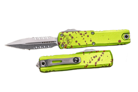 Microtech UTX-85 Gen IV D/E OTF Knife Zombie Aluminium, Stonewashed P/S M390MK by Tony Marfione (12324-11Z)