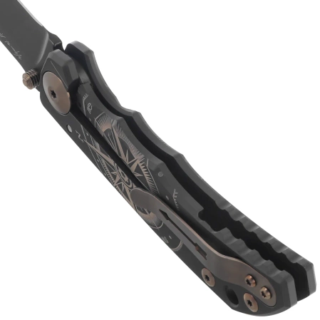 Spartan Blades Harsey Folder Golden Compass Black Titanium, Bronze HW, Black PVD MagnaCut by William W. Harsey (SF5GOLDENCOMPASS)