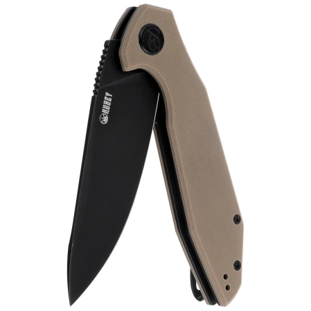 Nóż składany Kubey Nova Tan G10, Blackwashed D2 (KU117K)