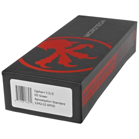 Nóż automatyczny OTF Microtech Cypher II D/E OD Green Aluminium, Apocalyptic M390MK by Deryk Munroe i Tony Marfione (1242-10APOD)