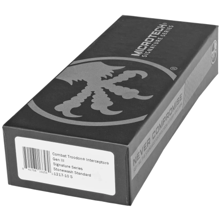 Nóż automatyczny OTF Microtech Combat Troodon Gen III Interceptor Signature Black Aluminium, Stonewashed M390MK by Tony Marfione (1217-10S)