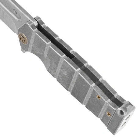 Medford USMC FF Knife Tumbled Titanium, Bronze HW, Std Clip, Tumbled S90V by Greg Medford (MK2049TQ-01TM-T1CS-PT)