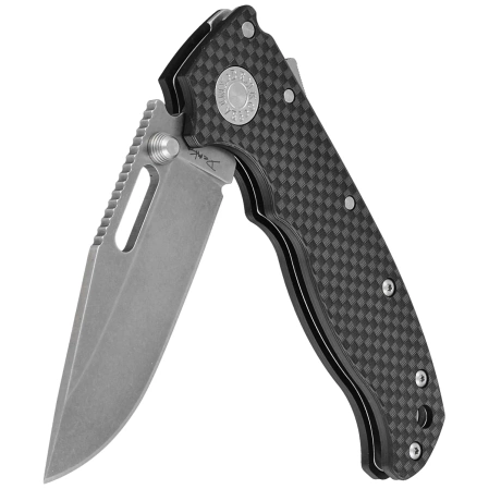 Demko AD20.5 Clip Point Knife Carbon Fiber, Stonewashed CPM S35VN by Andrew Demko (205-S35-CPCF)