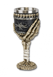 Tole 10 Imperial Skeleton Goblet Black/Silver Resin (39037)