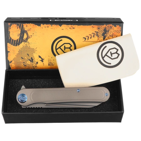 Kubey KB Knives Dandy Grey Titanium, Sandblasted CPM S90V by Maksym Tkachuk (KB247J)