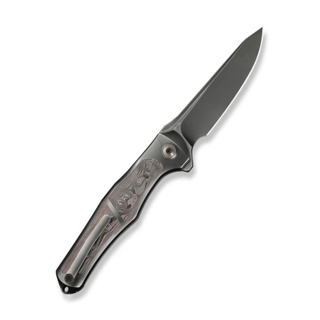 WeKnife 702XI LE No 145/150 Gray Integral Titanium/Copper Foil Carbon Fiber, Polished Gray M390 (WE07B-3)