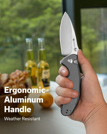 Nóż składany Sencut Cybrix Gray Aluminium, Satin 9Cr18MoV (S23098A-2)