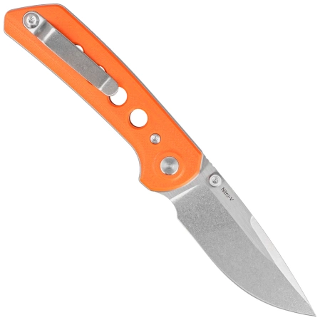 Reate PL-XT Orange G10, Stonewashed Nitro-V Knife