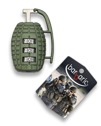 Kłódka Barbaric Grenade z zamkiem szyfrowym, Green (09919 GR)