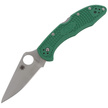 Spyderco Delica 4 FRN Green Flat Ground PlainEdge Knife (C11FPGR)