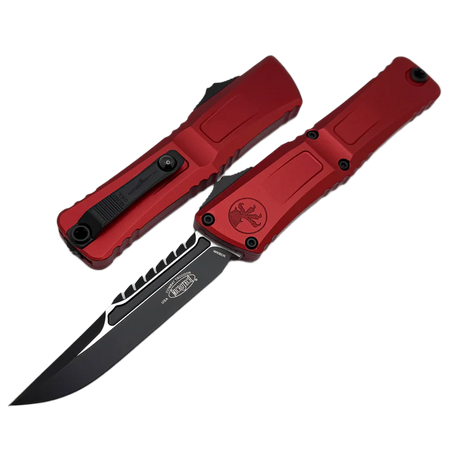 Microtech Combat Troodon Gen III Interceptor Signature OTF Knife Red Aluminum, Black M390MK by Tony Marfione (1217-1RDS)