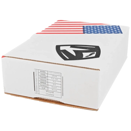 Nóż automatyczny Medford Smooth Criminal Auto Red Aluminium, Bronze HW/Clip, Tumbled S45VN by Greg Medford (MKA0394TQ-41AR-T1C1-Q4)