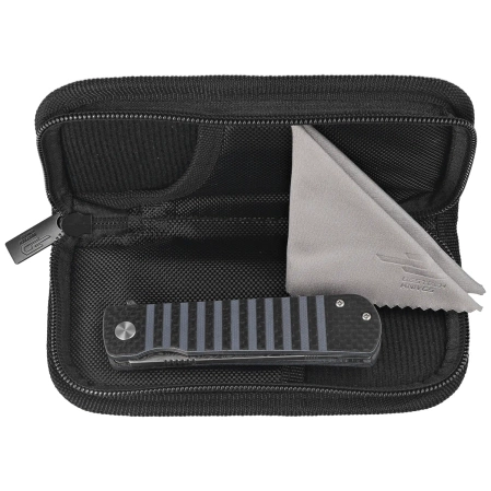 Bestech Titan Knife Black Carbon Fiber/Blue G10, Damascus by Keanu Alfaro (BL05A)