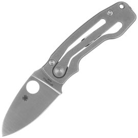 Spyderco Pits 2 Slipit Knife Gray Titanium, Satin M398 by Mike Read (C269TIP)
