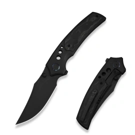 Nóż składany WeKnife Skynix Black Titanium/Marble Carbon Fiber, Black Stonewashed M390 (WE24087-1)