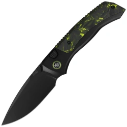 Nóż składany Remette RT-Steed Black Titanium/Black-Green Carbon Fiber, Black DLC M390 (RTWS-BH)
