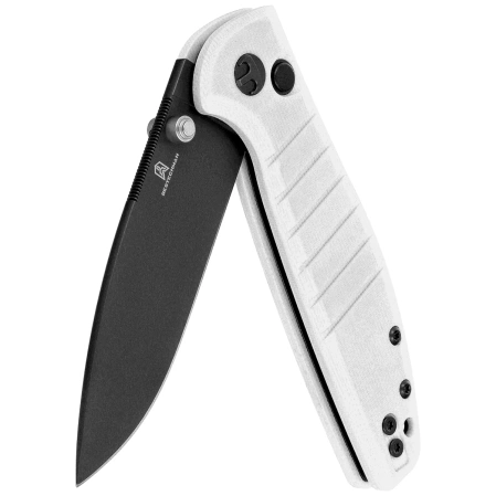 Bestechman Goodboy Jr. Knife White G10, Black PVD D2 by Keanu Alfaro (BMK10I)