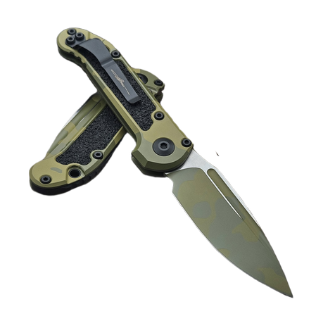 Microtech LUDT Gen III S/E Automatic Knife Bazooka Camo Aluminum, Bazooka Camo M390MK by Tony Marfione (1135-1BOCS-Z4)