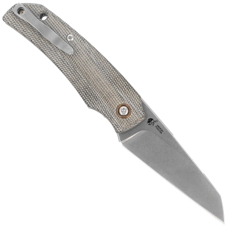 Nóż składany MKM Ice Gray Canvas Micarta, Stonewashed MagnaCut by Tommaso Rumici & Denis Simonutti (MK IC-GC)