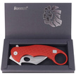 LionSteel L.E.One Knife Red Aluminum, Stonewashed MagnaCut by Emerson Design (LE1 A RS)